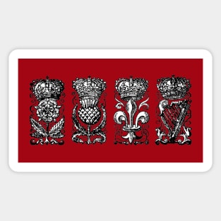 Emblems of the Four Kingdoms - England, Scotland, France and Ireland Sticker